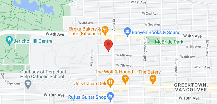 map of 106 3731 W 6TH AVENUE